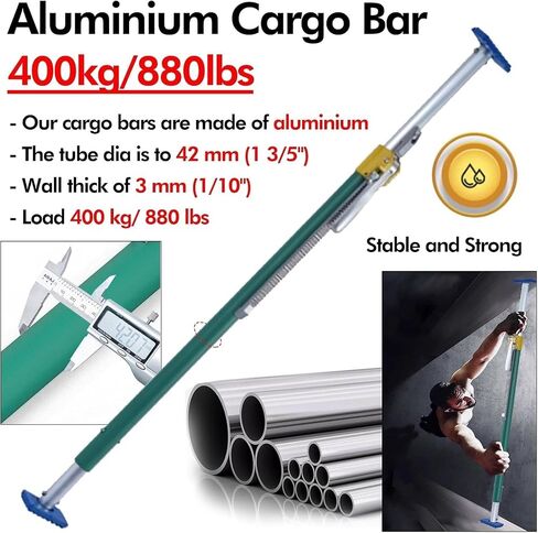 Adjustable Telescoping Cargo Ratchet Bar for Pickup Truck Bed - Load Stabilizer Support Rod for Box Trucks, Vans & Trailers (Green, 4-Pack, 130-168 cm) in Saudi Arabia