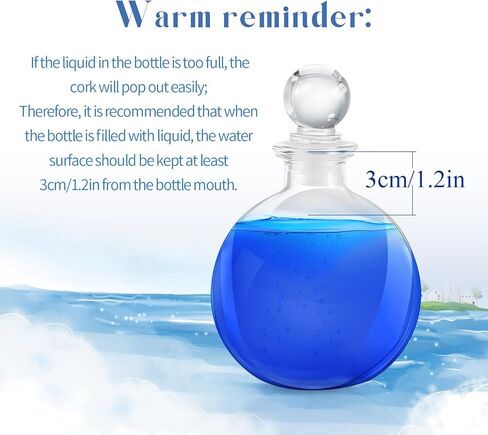 Tessco for you 12 Pcs Potion Bottles Round Glass Clear Potion Jars 8.5 oz Spherical Decorative Witch Bottles Wizard Stuff for Liquor Halloween Decoration DIY Art Crafts Gift (Classic) in Kuwait