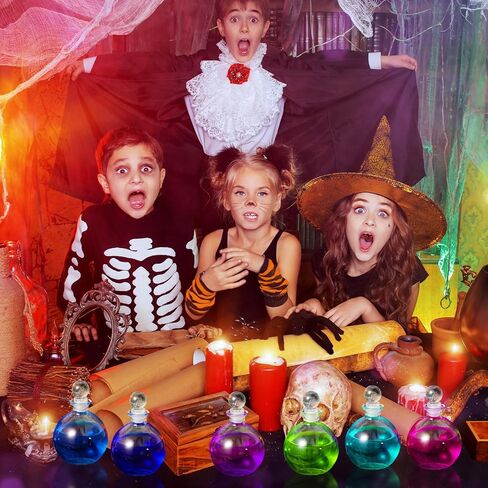 Tessco for you 12 Pcs Potion Bottles Round Glass Clear Potion Jars 8.5 oz Spherical Decorative Witch Bottles Wizard Stuff for Liquor Halloween Decoration DIY Art Crafts Gift (Classic) in Kuwait