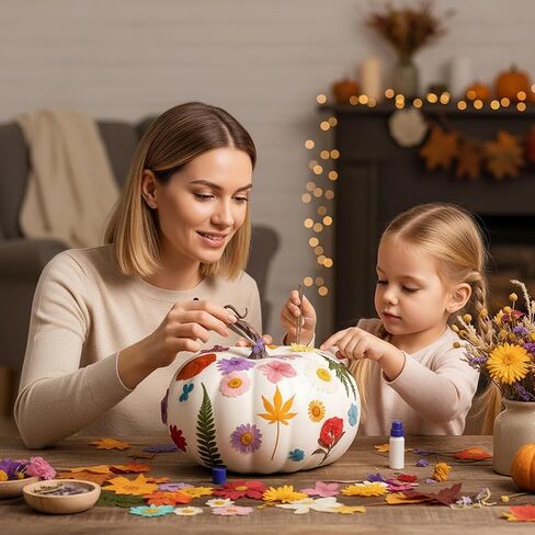 12 PCS قرع القرع الاصطناعي مع 150 جهاز كمبيوتر ملصقات فراشة مجففة و 1 مفيدة ملعقة DIY اليقطين لعيد الشكر مركزية الرف رف رف (أبيض) in Kuwait