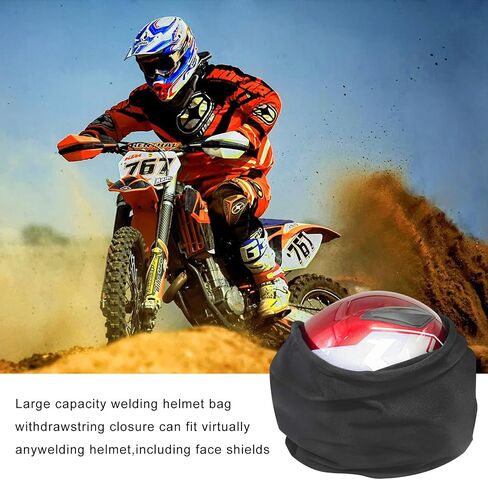 2PCS Motorcycle Helmet Bags, Lightweight Drawstring Bag Welding Hood Storage Pocket, Velvet Cloth Packing Bag Large Helmet Protective Pouch for Ski Snowmobile Bicycle (2PCS) in Saudi Arabia