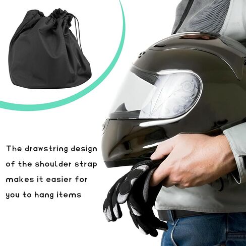 2PCS Motorcycle Helmet Bags, Lightweight Drawstring Bag Welding Hood Storage Pocket, Velvet Cloth Packing Bag Large Helmet Protective Pouch for Ski Snowmobile Bicycle (2PCS) in Saudi Arabia