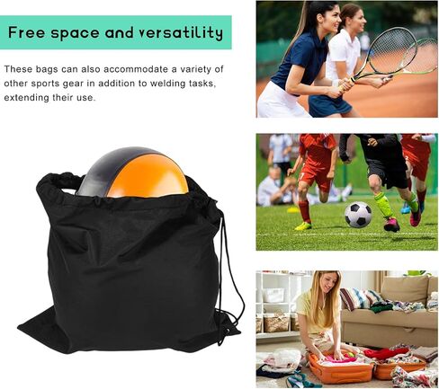 2PCS Motorcycle Helmet Bags, Lightweight Drawstring Bag Welding Hood Storage Pocket, Velvet Cloth Packing Bag Large Helmet Protective Pouch for Ski Snowmobile Bicycle (2PCS) in Saudi Arabia