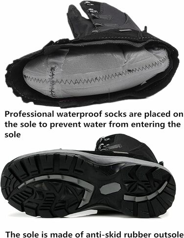 Rockmark Mens Winter Mid-Calf Snow Boots Fur مبطنة بزلي in Kuwait