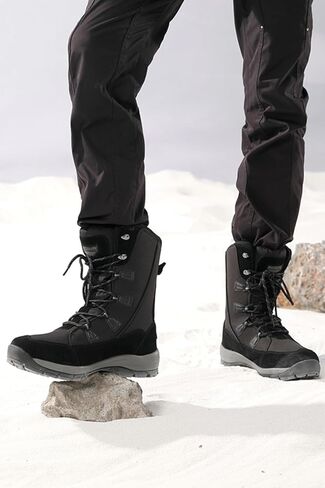 Rockmark Mens Winter Mid-Calf Snow Boots Fur مبطنة بزلي in Kuwait