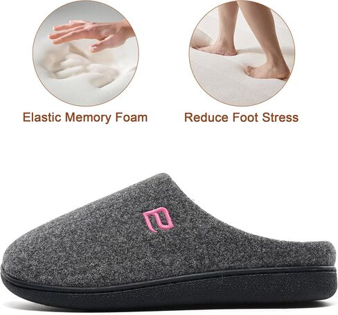 Women's Two-Tone Memory Foam Slippers - Slip On Machine Washable Indoor House Shoes Warm Cozy in Kuwait