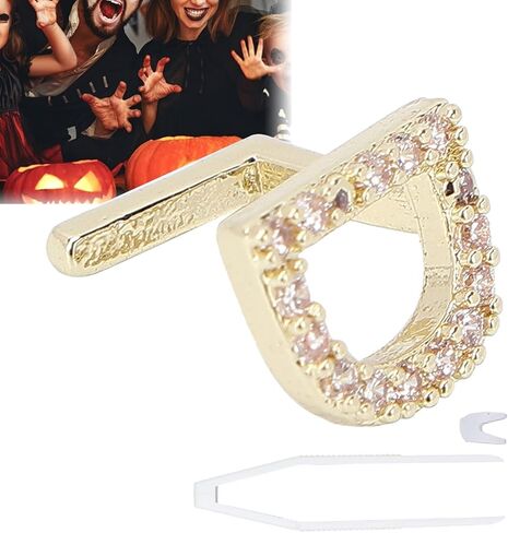 Yuyte Gold Silver Grills Grillz Grillz للرجال النساء ، طلاء رسالة باللغة الإنجليزية D ، أسنان ، Cosplay Halloween Party Teath Decoration المجوهرات (الذهب) in Saudi Arabia