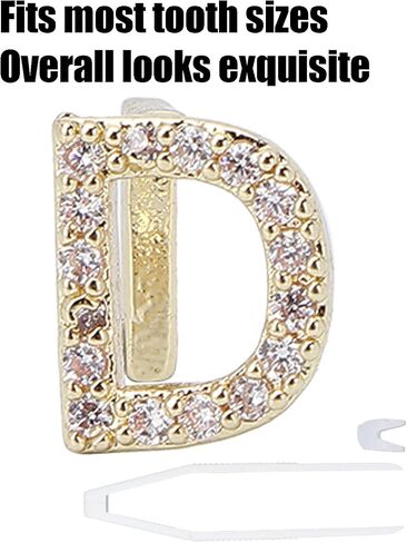 Yuyte Gold Silver Grills Grillz Grillz للرجال النساء ، طلاء رسالة باللغة الإنجليزية D ، أسنان ، Cosplay Halloween Party Teath Decoration المجوهرات (الذهب) in Saudi Arabia