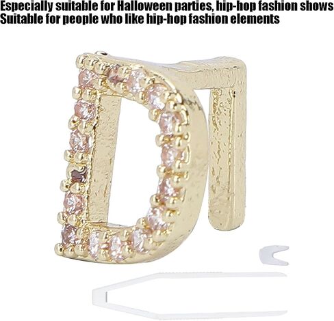 Yuyte Gold Silver Grills Grillz Grillz للرجال النساء ، طلاء رسالة باللغة الإنجليزية D ، أسنان ، Cosplay Halloween Party Teath Decoration المجوهرات (الذهب) in Saudi Arabia