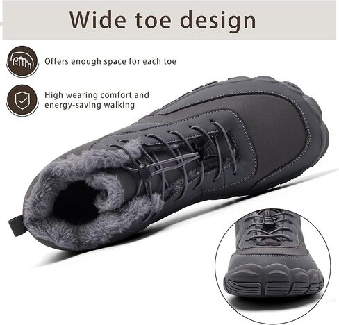 رجال عريض أصابع القدم مربع حافي القدمين أحذية دافئة لأحذية الثلج البارد المريح in Kuwait