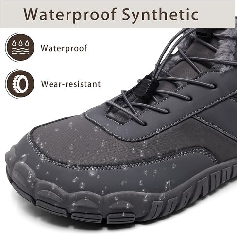 رجال عريض أصابع القدم مربع حافي القدمين أحذية دافئة لأحذية الثلج البارد المريح in Kuwait