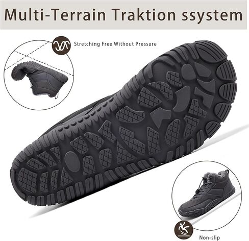 رجال عريض أصابع القدم مربع حافي القدمين أحذية دافئة لأحذية الثلج البارد المريح in Kuwait