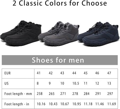 رجال عريض أصابع القدم مربع حافي القدمين أحذية دافئة لأحذية الثلج البارد المريح in Kuwait