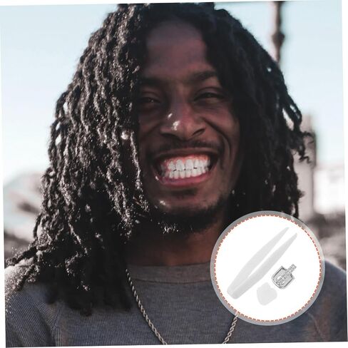 Garneck Shiny Rhinestone Teeth Grill for Hip Hop Style Sturdy Decorative Grills for Halloween Parties and Fashion Events Eye-catching Rapper Accessory Unisex Teeth in Saudi Arabia