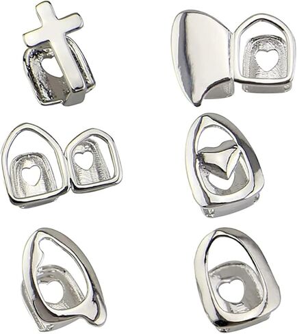 2 PCS 18K مطلي بالذهول Gold Grillz Hip Hop Grillz أعلى الأسنان غطاء شواية واحد للأسنان الفم in Kuwait