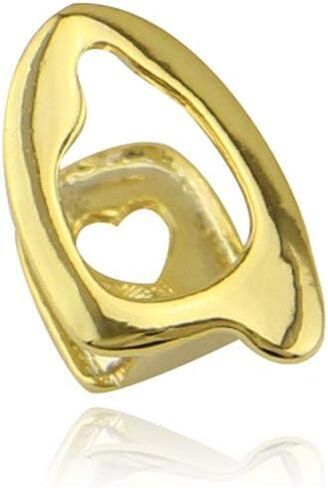 2 PCS 18K مطلي بالذهول Gold Grillz Hip Hop Grillz أعلى الأسنان غطاء شواية واحد للأسنان الفم in Kuwait
