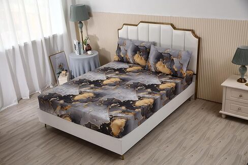 مجموعات ملاءات مقاس كوين 3 قطع من الرخام الملون (الملكة) in Kuwait