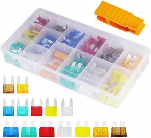 5A/7.5A/10A/15A/20A/25A/30A ، 220pcs مجموعة متنوعة من الصمامات الشاحنة ذات الشاحنة التلقائية القياسية ، فتيل شفرة السيارات للري. in Saudi Arabia