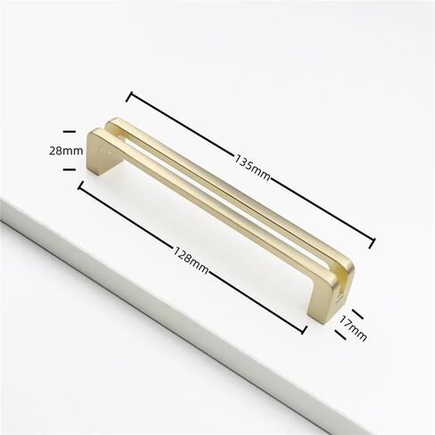مقابض أبواب خزانة خزانة الزنك سبيكة الصلبة درج السحب الأثاث مقبض الأجهزة 1pcs (Gold-C128mm مشرق) in Kuwait