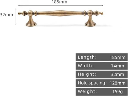 درج النحاس العتيق الصلب مقبض طويل مقبض خزانة نمط دسم سحب 1pcs (5-L-217mm-160mm) in Kuwait