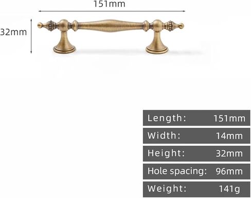 درج النحاس العتيق الصلب مقبض طويل مقبض خزانة نمط دسم سحب 1pcs (5-L-217mm-160mm) in Kuwait
