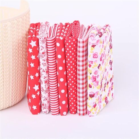 7Pcs Top Orange Cotton Craft Fabric Bundle Squares Patchwork DIY Sewing Scrapbooking Quilting Floral Dot Pattern Craft and Hobby Fabric 10" x 10" (25cm x 25cm) in Saudi Arabia