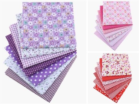 7Pcs Top Orange Cotton Craft Fabric Bundle Squares Patchwork DIY Sewing Scrapbooking Quilting Floral Dot Pattern Craft and Hobby Fabric 10" x 10" (25cm x 25cm) in Saudi Arabia