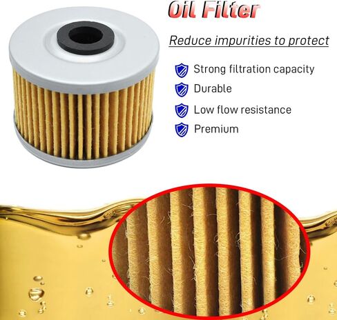 Oil Filter Kit Compatible with Honda Fourtrax 250 TRX250 TRX250R TRX250X Fourtrax 300 TRX300 TRX300FW TRX300EX TRX400FW ATC250ES ATC250SX ATC350X XR250R XR250L XR350R XR400R XR500R XR600R XR650L in Saudi Arabia