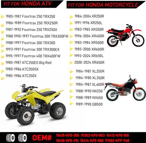 Oil Filter Kit Compatible with Honda Fourtrax 250 TRX250 TRX250R TRX250X Fourtrax 300 TRX300 TRX300FW TRX300EX TRX400FW ATC250ES ATC250SX ATC350X XR250R XR250L XR350R XR400R XR500R XR600R XR650L in Saudi Arabia