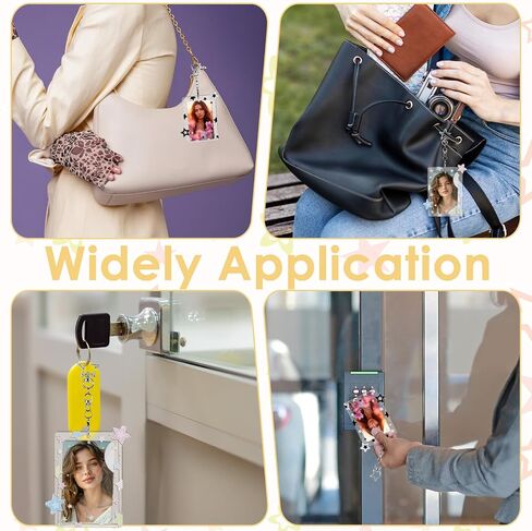 2 Pcs Star Photocard Holder Keychain, Portable Card Case Hard Protective Cover,Acrylic Cute Photocards Holder,Cute Clear Case for 2.75" Concert Photocard with Star Pendant for Idol Card Photo Album in Saudi Arabia