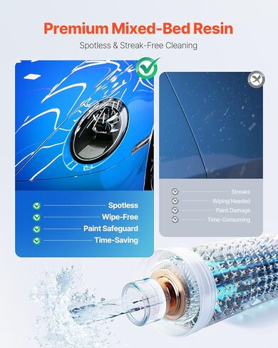 VEVOR Deionized Water System for Car Wash, Premium Water Deionizer for Car Washing with Handheld TDS Meter, Spotless Water Spot Remover Filter with Dual Outlet Mode, Fit for Cars/RVs/Motorcycles in Saudi Arabia