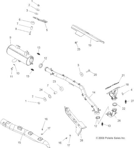 Polaris ATV Weld-Manifold, 26 Deg, Twin, High Temp Powder Paint, Black, Genuine OEM Part 1261954-489, Qty 1 in Saudi Arabia