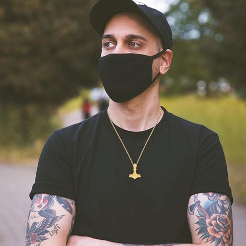 Viking Thor Hammer Necklace 925 Sterling Silver Norse Thor Hammer Pendant Necklace,Nordic Mjolnir Amulet Jewelry Birthday Gifts for Men with 22+2 in Chain in Kuwait