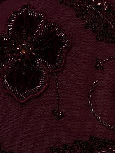 Adrianna Papell Women's Bead Velvet Flower Long Dress in Saudi Arabia