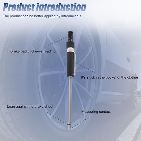 Brake Pad Thickness Gauge Measure Tool, Car Brake Measuring Tool with Scale, Tire Tread Depth Gauge, 1.5mm Thickness Car Brake Pad Detection Pen for Internal External in Saudi Arabia
