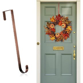 شماعات نيروهي إكليث للباب الأمامي ، خطاف شماعات الزهور 12 بوصة لديكور الشرفة الأمامي ، المعادن فوق شماعات السنانير للباب لزخارف عيد الميلاد في الهواء الطلق ، ديكور المنزل الداخلي ، البرونز in Kuwait