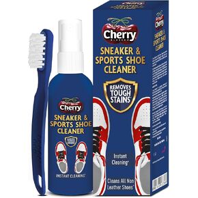 Cherry Blossom Sports Shoe Cleaner For Cleaning Shoes With Free Brush - 75Ml | Cleans All Non-Leather Shoes In Minutes, White in Saudi Arabia