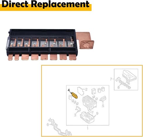 38232-TA0-A01 Multi Block Fuselink Fuse (8 Circuit) متوافق مع Honda Crosstour 2010-2015 متوافق مع Honda Accord 2007-2012 متوافق مع Acura TL TSX 2009-2014 in Kuwait