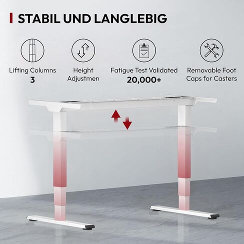 SANODESK محرك مزدوج 3 مراحل كهربائي قابل للتعديل إطار مكتب قائم عالي التحمل 275 رطل للمكتب المنزلي (الإطار الأسود فقط) in Kuwait