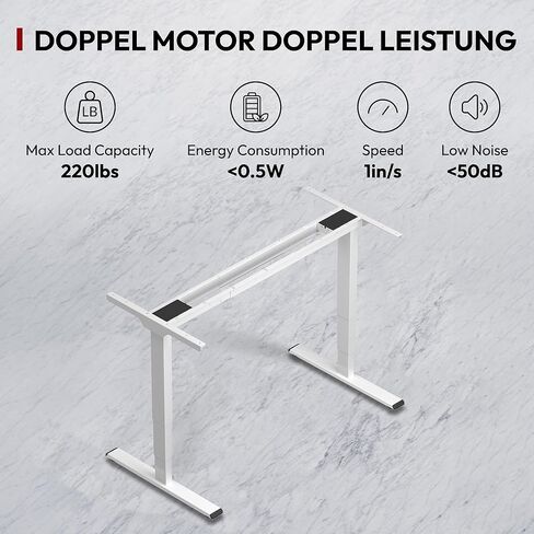 SANODESK محرك مزدوج 3 مراحل كهربائي قابل للتعديل إطار مكتب قائم عالي التحمل 275 رطل للمكتب المنزلي (الإطار الأسود فقط) in Kuwait