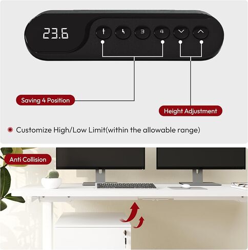 SANODESK محرك مزدوج 3 مراحل كهربائي قابل للتعديل إطار مكتب قائم عالي التحمل 275 رطل للمكتب المنزلي (الإطار الأسود فقط) in Kuwait