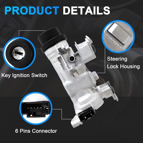 1K0905851B BOWSITION SWITCH SWITCH CALINDER مع ملاءمة مفتاح ذكي 2006-2018 VW Jetta ، لعام 2004-2011 Golf ، لعام 2007-2011 EOS ، لـ 2006-2009 Rabbit استبدل 1K0905841 1K0905865 Ignition Starter Switch in Saudi Arabia