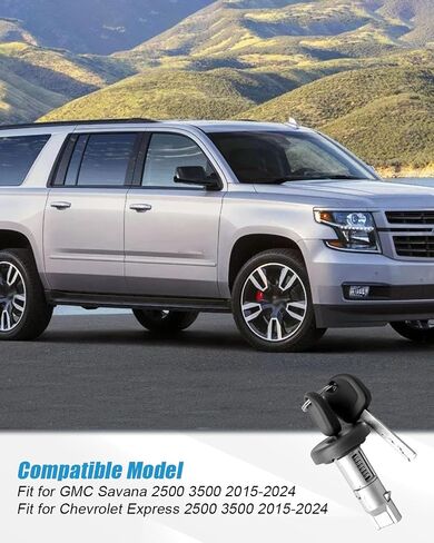 مفتاح اسطوانة قفل الإشعال ملائمة لشيفروليه إكسبريس 2500 3500 سيلفرادو 1500 2500 3500 GMC Savana 2500 3500 Sierra 1500 2500 3500 Yukon ، استبدل 84668679 22855177 23476975 ، بالمفاتيح in Saudi Arabia