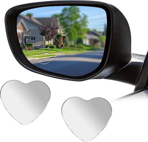 Heart Shaped Car Blind Spot Mirror, Adjustable Frameless HD Convex Rearview Side Mirror for Enhanced Safety, Universal Removable Wide Angle Auxiliary Mirrors Accessories for Vehicle (Heart) in Saudi Arabia