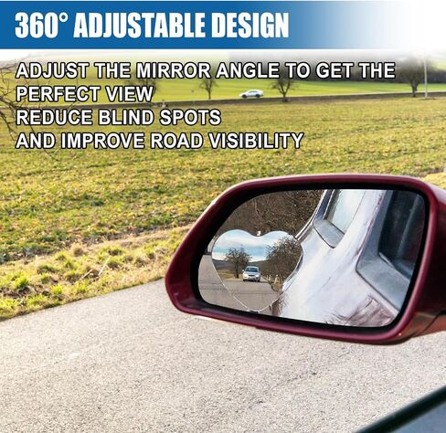 Heart Shaped Car Blind Spot Mirror, Adjustable Frameless HD Convex Rearview Side Mirror for Enhanced Safety, Universal Removable Wide Angle Auxiliary Mirrors Accessories for Vehicle (Heart) in Saudi Arabia