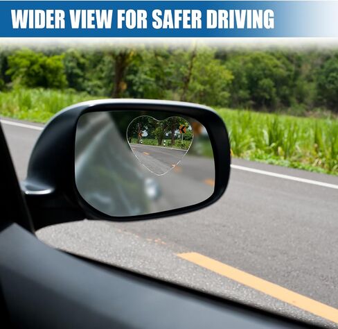 Heart Shaped Car Blind Spot Mirror, Adjustable Frameless HD Convex Rearview Side Mirror for Enhanced Safety, Universal Removable Wide Angle Auxiliary Mirrors Accessories for Vehicle (Heart) in Saudi Arabia