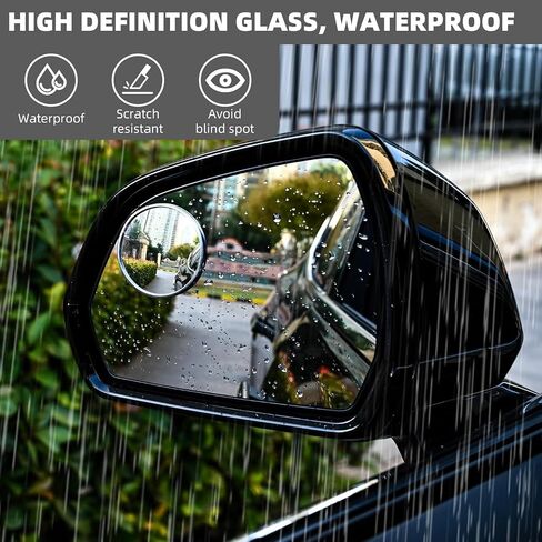 2 عبوة مرآة السيارة البقعة العمياء ، 2 "مستدير HD الزجاج HD بدون إطار محدب الخلفي المرايا الإكسسوارات الخارج in Saudi Arabia