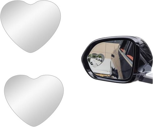 2 Pack Heart Shaped Blind Spot Mirrors for Cars - Cute Universal Stick-On Convex Mirror Accessories for Women, Enhanced Safety for Cars, SUVs，Motorcycle & Trucks (Heart shape) in Kuwait