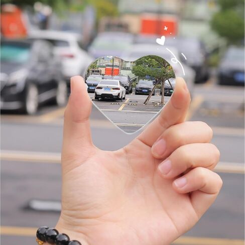 2 Pack Heart Shaped Blind Spot Mirrors for Cars - Cute Universal Stick-On Convex Mirror Accessories for Women, Enhanced Safety for Cars, SUVs，Motorcycle & Trucks (Heart shape) in Kuwait