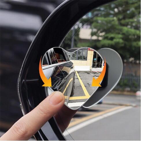 2 Pack Heart Shaped Blind Spot Mirrors for Cars - Cute Universal Stick-On Convex Mirror Accessories for Women, Enhanced Safety for Cars, SUVs，Motorcycle & Trucks (Heart shape) in Kuwait